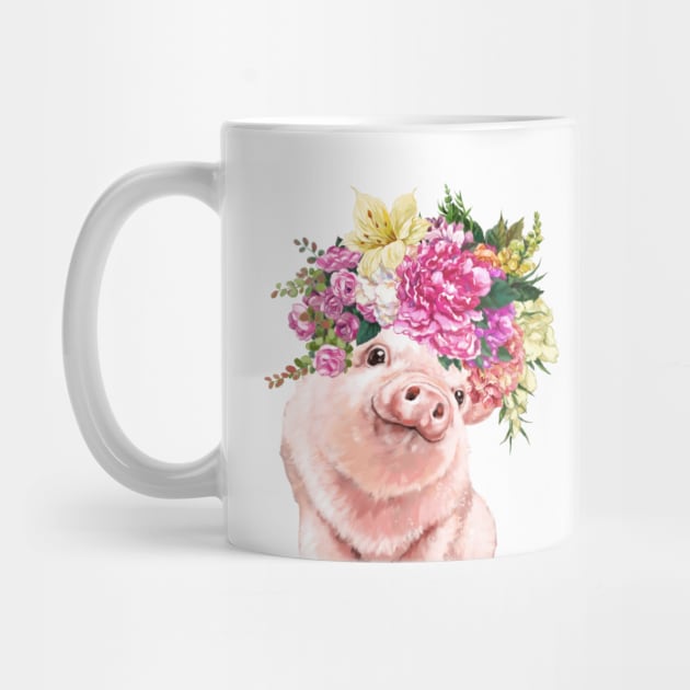 Lovely Baby Pig with Flower Crowns by bignosework